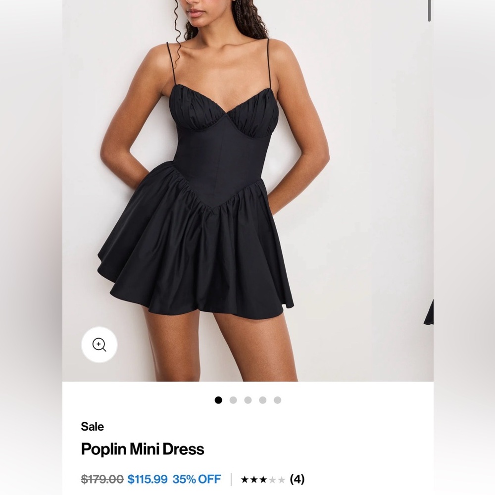 Good American Black Poplin Mini Dress